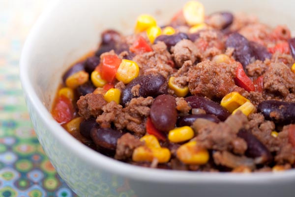 Photographie culinaire chili con carne express
