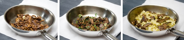 Photographie culinaire tagliatelles aux champignons