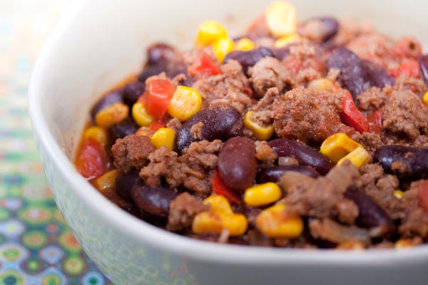Photographie culinaire chili con carne express