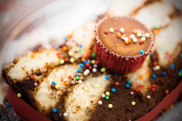 Photographie culinaire gâteau au chocolat damier aux Brossard