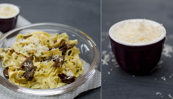 Photographie culinaire tagliatelles aux champignons