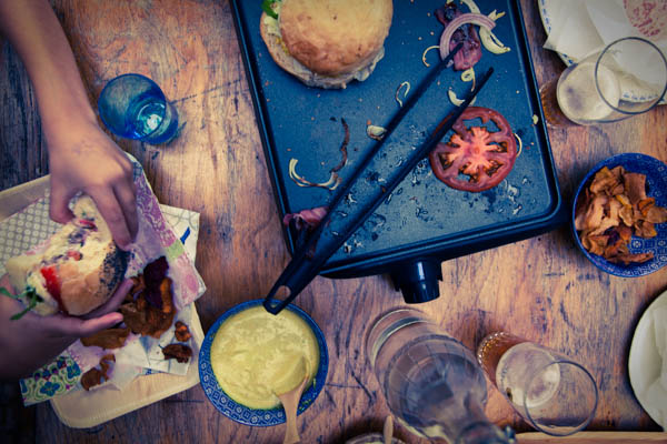 photographie culinaire burger party