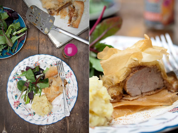 Photographie culinaire filet mignon en papillote de pâte filo