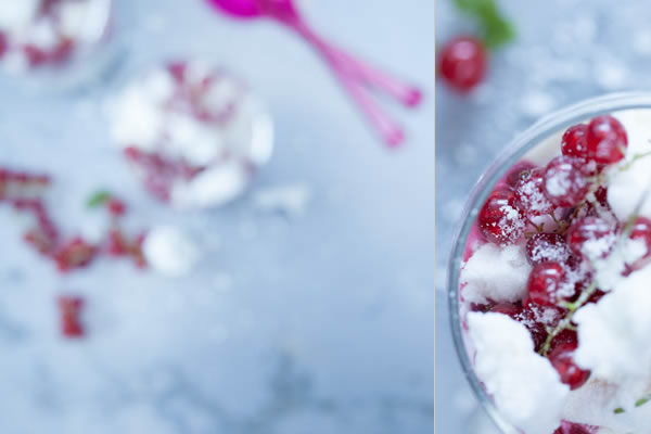 photographie culinaire fromage blanc meringue groseilles