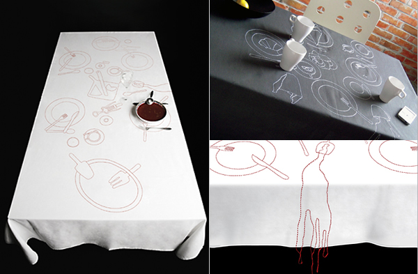 Photographie culinaire nappe messy par aze design