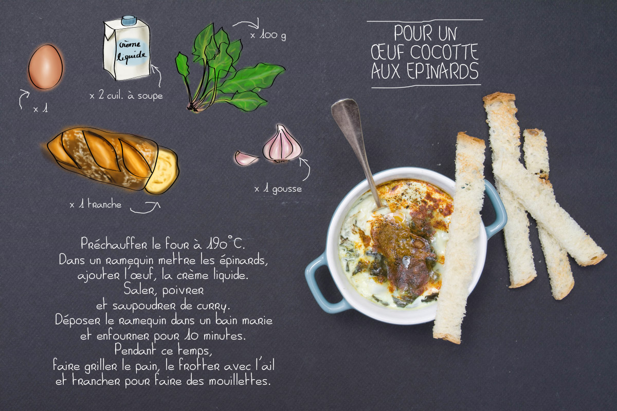 oeuf cocotte aux épinards