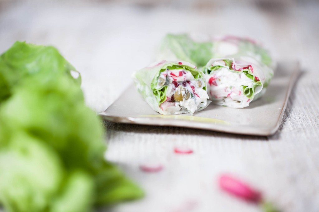 Rouleaux de printemps ricotta radis (sans gluten)